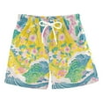 thumbnail image 1 of FORMRS Boys Swim Trunks Quick Dry Mesh Liner Boardshorts Sizes XS-XL, Yellow Mountains, 1 of 7