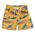 thumbnail image 1 of FORMRS Boys Swim Trunks Quick Dry Mesh Liner Boardshorts Sizes XS-XL, Yellow Sardines Pattern, 1 of 7