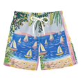 thumbnail image 1 of FORMRS Boys Swim Trunks Quick Dry Mesh Liner Boardshorts Sizes XS-XL, Yellow Seaside, 1 of 7