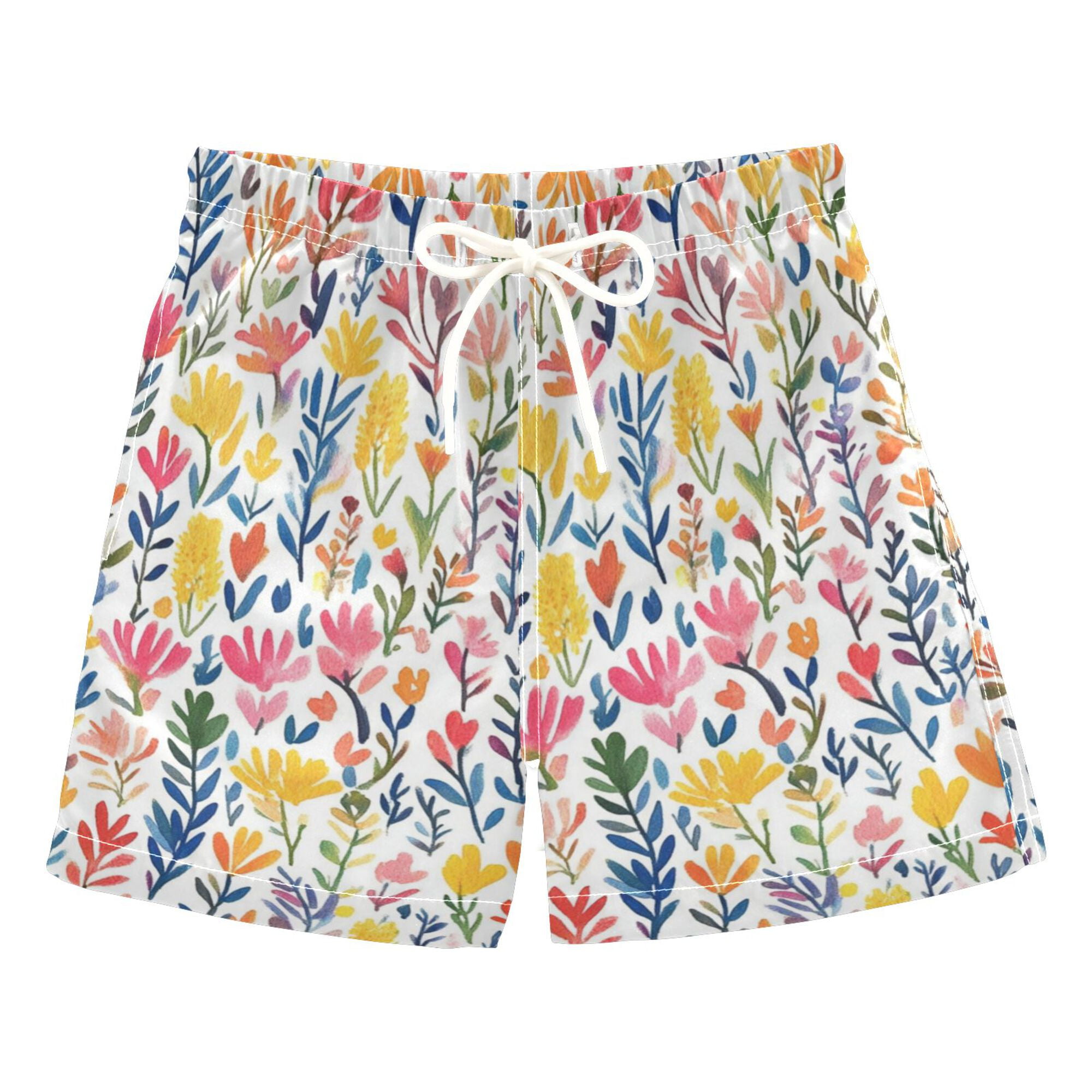 Soft Apocalypse: Porcelain Calavera Wildflower Swim Trunks