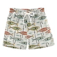 thumbnail image 1 of FORMRS Boys Swim Trunks Quick Dry Mesh Lining Beach Boardshorts, Sizes XS-XL, Abstract Fish Pattern, 1 of 5