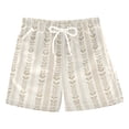 thumbnail image 1 of FORMRS Boys Swim Trunks Quick Dry Mesh Lining Beach Boardshorts, Sizes XS-XL, Beige Abstract Pattern, 1 of 7