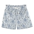 thumbnail image 1 of FORMRS Boys Swim Trunks Quick Dry Mesh Lining Beach Boardshorts, Sizes XS-XL, Blue Octopus Pattern, 1 of 7