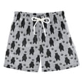 thumbnail image 1 of FORMRS Boys Swim Trunks Quick Dry Mesh Lining Beach Boardshorts, Sizes XS-XL, Cartoon Bear Paws Pattern, 1 of 5
