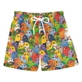 thumbnail image 1 of FORMRS Boys Swim Trunks Quick Dry Mesh Lining Beach Boardshorts, Sizes XS-XL, Cartoon Birds Pattern, 1 of 7