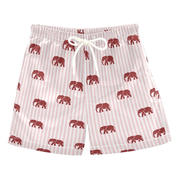 FORMRS Boys Swim Trunks Quick Dry Mesh Lining Beach Boardshorts, Sizes XS-XL, Cartoon Elephant Pattern