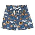 thumbnail image 1 of FORMRS Boys Swim Trunks Quick Dry Mesh Lining Beach Boardshorts, Sizes XS-XL, Cartoon Mail Truck Pattern, 1 of 7