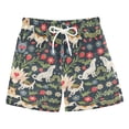 thumbnail image 1 of FORMRS Boys Swim Trunks Quick Dry Mesh Lining Beach Boardshorts, Sizes XS-XL, Floral Dogs Pattern, 1 of 7