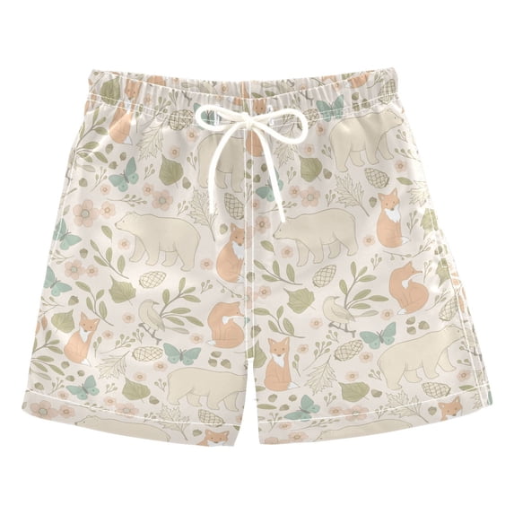 FORMRS Boys Swim Trunks Quick Dry Mesh Lining Beach Boardshorts, Sizes XS-XL, Forest Pastel