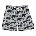 thumbnail image 1 of FORMRS Boys Swim Trunks Quick Dry Mesh Lining Beach Boardshorts, Sizes XS-XL, Gray Bear Paws Pattern, 1 of 7