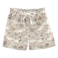 thumbnail image 1 of FORMRS Boys Swim Trunks Quick Dry Mesh Lining Beach Boardshorts, Sizes XS-XL, Gray Cartoon Goose Pattern, 1 of 7