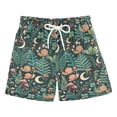 thumbnail image 1 of FORMRS Boys Swim Trunks Quick Dry Mesh Lining Beach Boardshorts, Sizes XS-XL, Green Vibrant Forest Pattern, 1 of 7
