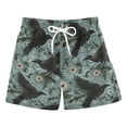 thumbnail image 1 of FORMRS Boys Swim Trunks Quick Dry Mesh Lining Beach Boardshorts, Sizes XS-XL, Mystic Crows Pattern, 1 of 7