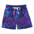 thumbnail image 1 of FORMRS Boys Swim Trunks Quick Dry Mesh Lining Beach Boardshorts, Sizes XS-XL, Night Mushrooms Pattern, 1 of 7