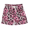 thumbnail image 1 of FORMRS Boys Swim Trunks Quick Dry Mesh Lining Beach Boardshorts, Sizes XS-XL, Pink Floral Leopard Pattern, 1 of 7