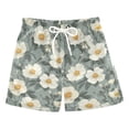 thumbnail image 1 of FORMRS Boys Swim Trunks Quick Dry Mesh Lining Beach Boardshorts, Sizes XS-XL, Sage Green Flower Pattern, 1 of 7
