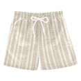 thumbnail image 1 of FORMRS Boys Swim Trunks Quick Dry Mesh Lining Beach Boardshorts, Sizes XS-XL, Soft Brown Abstract Pattern, 1 of 7