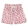 thumbnail image 1 of FORMRS Boys Swim Trunks Quick Dry Mesh Lining Beach Boardshorts, Sizes XS-XL, Strawberry Plaid Pattern, 1 of 7