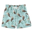 thumbnail image 1 of FORMRS Boys Swim Trunks Quick Dry Mesh Lining Beach Boardshorts, Sizes XS-XL, Swimming Otters Pattern, 1 of 7