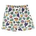 thumbnail image 1 of FORMRS Boys Swim Trunks Quick Dry Mesh Lining Beach Boardshorts, Sizes XS-XL, Vibrant Toucans Pattern, 1 of 7