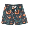 thumbnail image 1 of FORMRS Boys Swim Trunks Quick Dry Mesh Lining Beach Boardshorts, Sizes XS-XL, Whimsical Foxes Pattern, 1 of 7