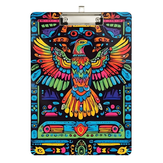 FORMRS Acrylic Clipboard with Low Profile Clip Standard A4 Letter Size, 12.5" x 9", Abstract Eagle