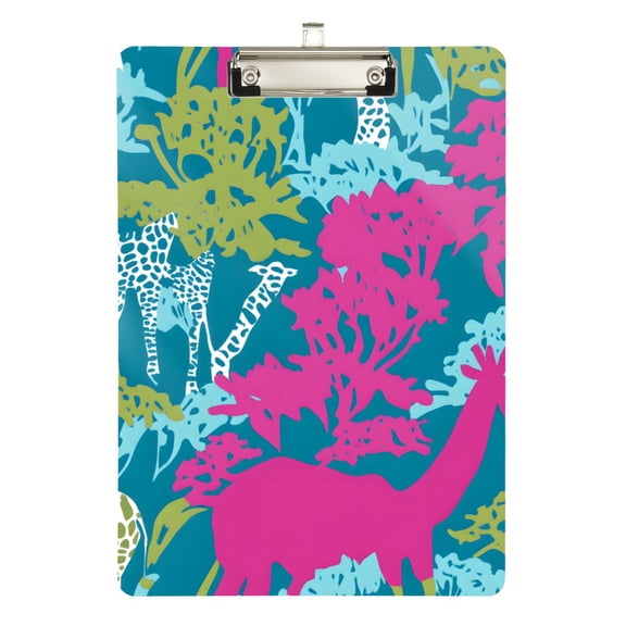 FORMRS Acrylic Clipboard with Low Profile Clip Standard A4 Letter Size, 12.5" x 9", Abstract Leaves Pattern