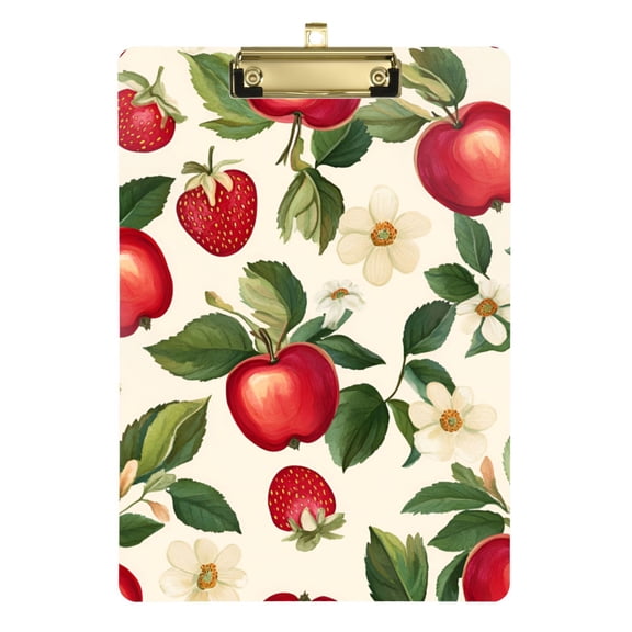FORMRS Acrylic Clipboard with Low Profile Clip Standard A4 Letter Size, 12.5" x 9", Apple Leaves Pattern