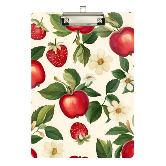 FORMRS Acrylic Clipboard with Low Profile Clip Standard A4 Letter Size, 12.5" x 9", Apple Leaves Pattern