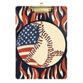 thumbnail image 1 of FORMRS Acrylic Clipboard with Low Profile Clip Standard A4 Letter Size, 12.5" x 9", Baseball Pattern, 1 of 8