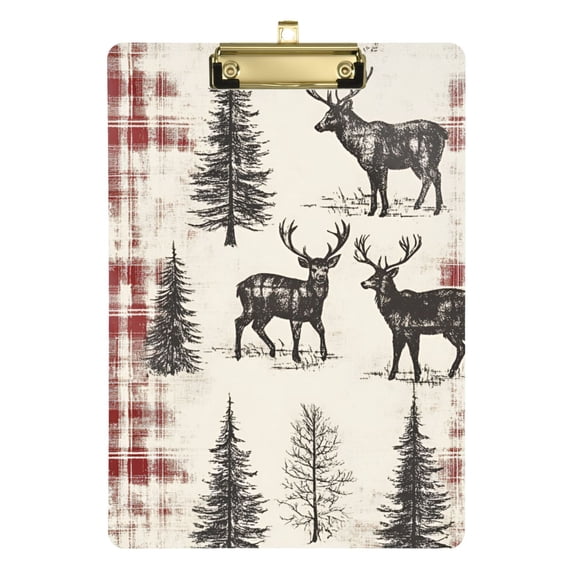 FORMRS Acrylic Clipboard with Low Profile Clip Standard A4 Letter Size, 12.5" x 9", Beige Deer