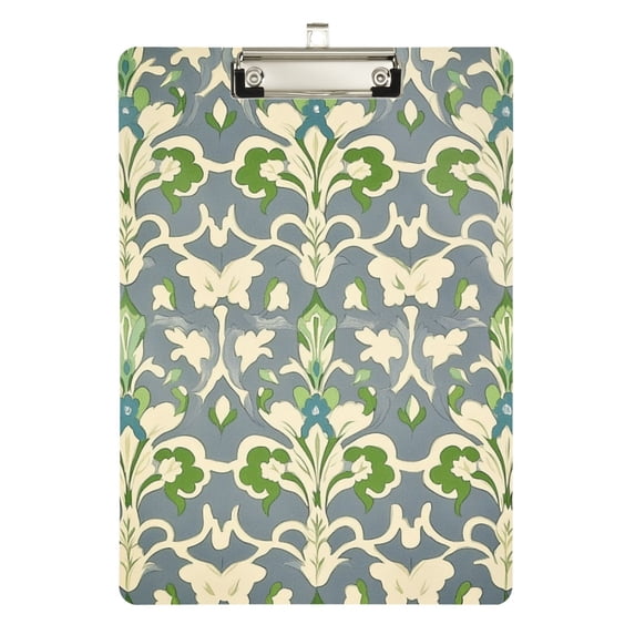 FORMRS Acrylic Clipboard with Low Profile Clip Standard A4 Letter Size, 12.5" x 9", Beige Floral