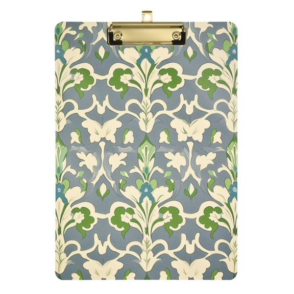 FORMRS Acrylic Clipboard with Low Profile Clip Standard A4 Letter Size, 12.5" x 9", Beige Floral
