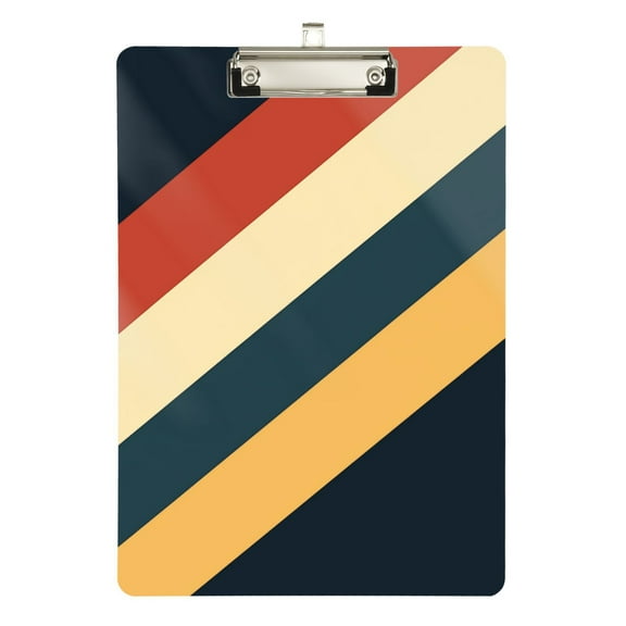 FORMRS Acrylic Clipboard with Low Profile Clip Standard A4 Letter Size, 12.5" x 9", Beige Stripes