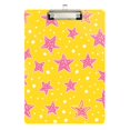 thumbnail image 1 of FORMRS Acrylic Clipboard with Low Profile Clip Standard A4 Letter Size, 12.5" x 9", Big Pink Stars Pattern, 1 of 8