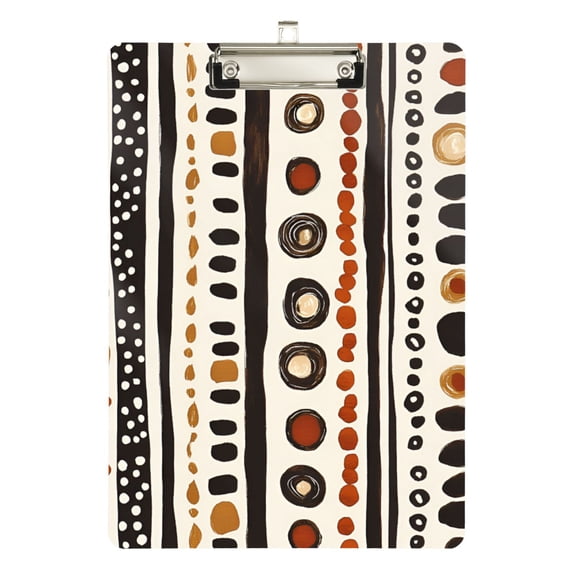 FORMRS Acrylic Clipboard with Low Profile Clip Standard A4 Letter Size, 12.5" x 9", Black Abstract Dots
