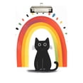 thumbnail image 1 of FORMRS Acrylic Clipboard with Low Profile Clip Standard A4 Letter Size, 12.5" x 9", Black Cat Rainbow, 1 of 8