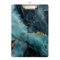 FORMRS Acrylic Clipboard with Low Profile Clip Standard A4 Letter Size, 12.5" x 9", Black Marble