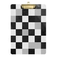 thumbnail image 1 of FORMRS Acrylic Clipboard with Low Profile Clip Standard A4 Letter Size, 12.5" x 9", Black and Gray Plaid Pattern, 1 of 8