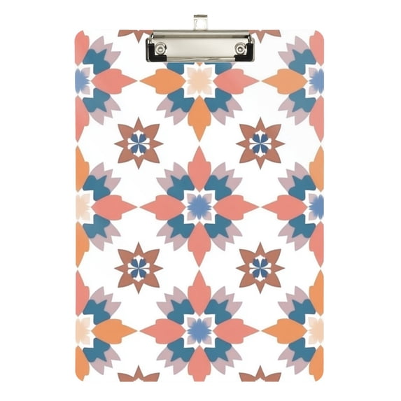 FORMRS Acrylic Clipboard with Low Profile Clip Standard A4 Letter Size, 12.5" x 9", Blue Abstract Pattern