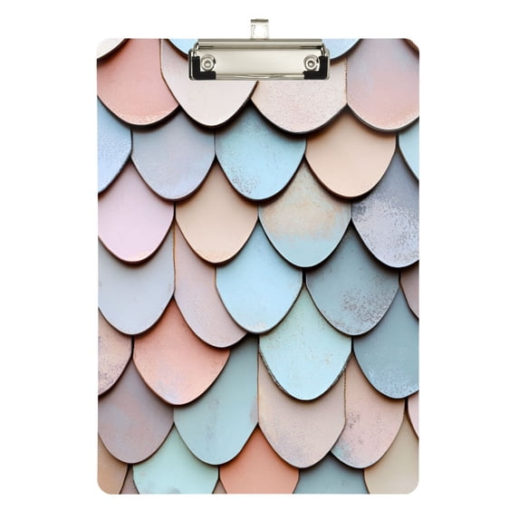 FORMRS Acrylic Clipboard with Low Profile Clip Standard A4 Letter Size, 12.5" x 9", Blue Shimmering Pattern