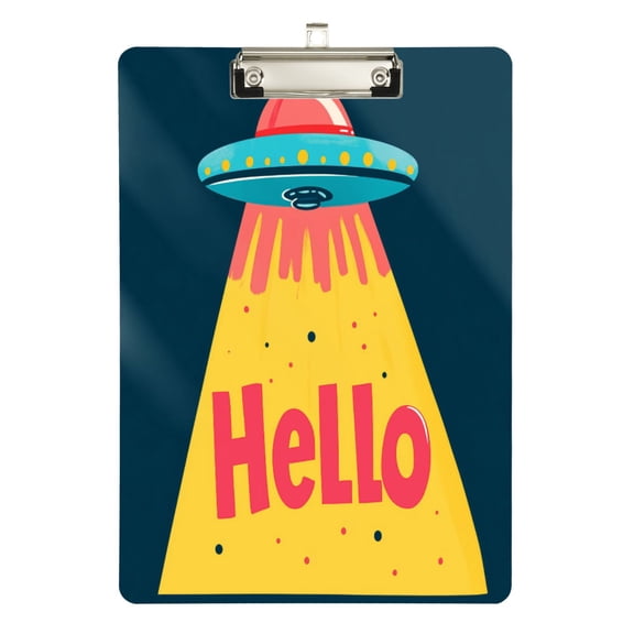 FORMRS Acrylic Clipboard with Low Profile Clip Standard A4 Letter Size, 12.5" x 9", Blue UFO