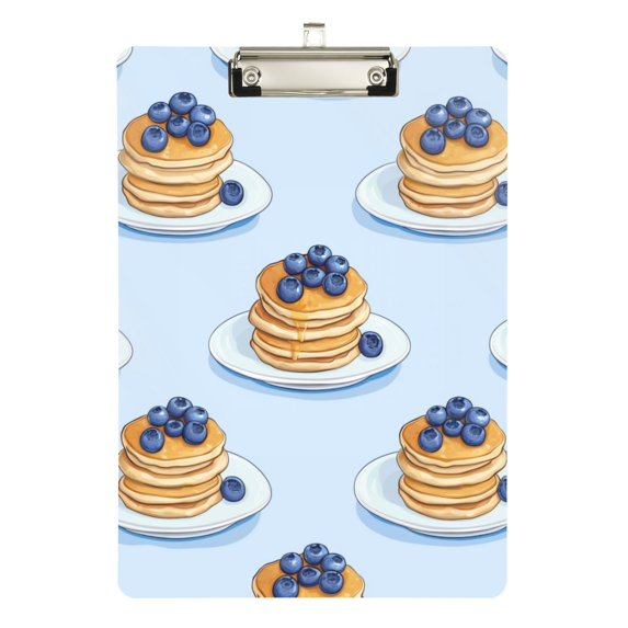 FORMRS Acrylic Clipboard with Low Profile Clip Standard A4 Letter Size, 12.5" x 9", Blueberry Pancake Pattern