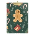 thumbnail image 1 of FORMRS Acrylic Clipboard with Low Profile Clip Standard A4 Letter Size, 12.5" x 9", Brown Christmas Gingerbread, 1 of 8