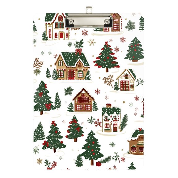 FORMRS Acrylic Clipboard with Low Profile Clip Standard A4 Letter Size, 12.5" x 9", Brown Christmas House