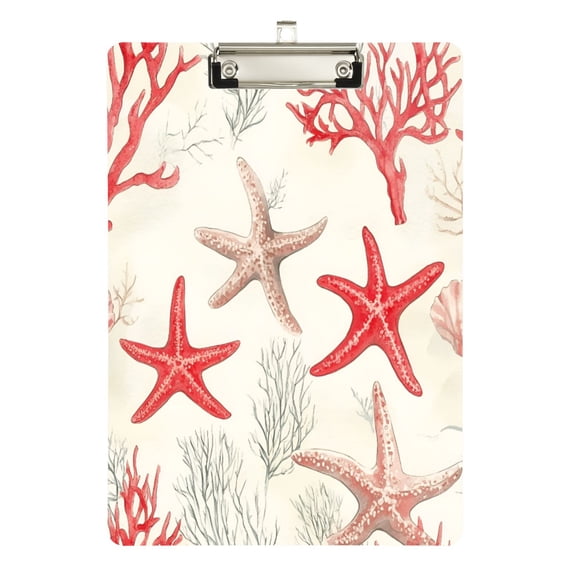 FORMRS Acrylic Clipboard with Low Profile Clip Standard A4 Letter Size, 12.5" x 9", Brown Starfish
