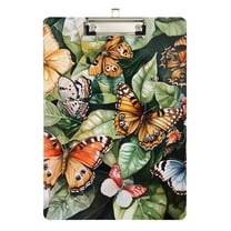 FORMRS Acrylic Clipboard with Low Profile Clip Standard A4 Letter Size, 12.5" x 9", Butterfly Leaves