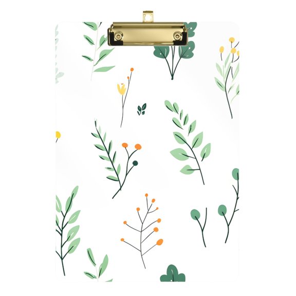 FORMRS Acrylic Clipboard with Low Profile Clip Standard A4 Letter Size, 12.5" x 9", Cartoon Grass Pattern
