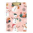 thumbnail image 1 of FORMRS Acrylic Clipboard with Low Profile Clip Standard A4 Letter Size, 12.5" x 9", Christmas Snowman, 1 of 8