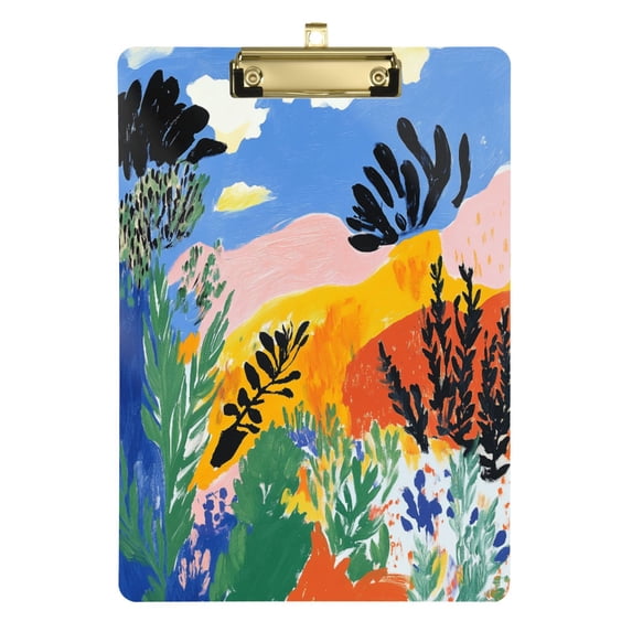 FORMRS Acrylic Clipboard with Low Profile Clip Standard A4 Letter Size, 12.5" x 9", Colorful Landscape